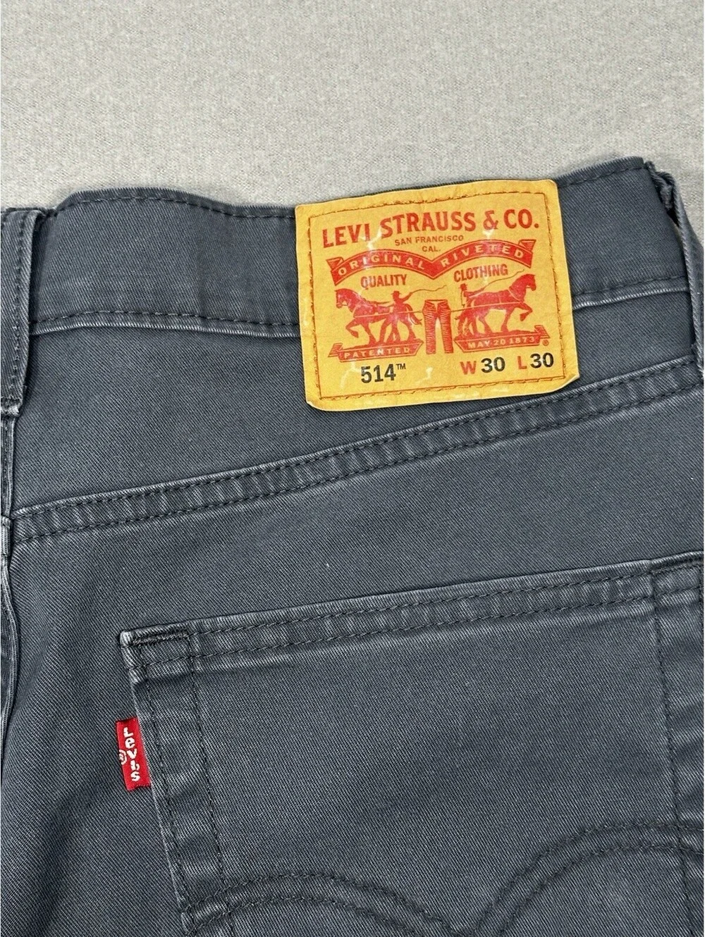 Levi’s 514 Jeans Men’s 30x29.5 Gray Straight Fit Stretch Denim Pants